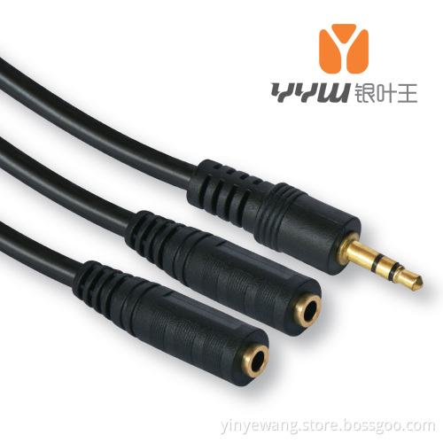 Stereo Audio Cable Splitter 3.5mm Male to 2X3.5mm Female